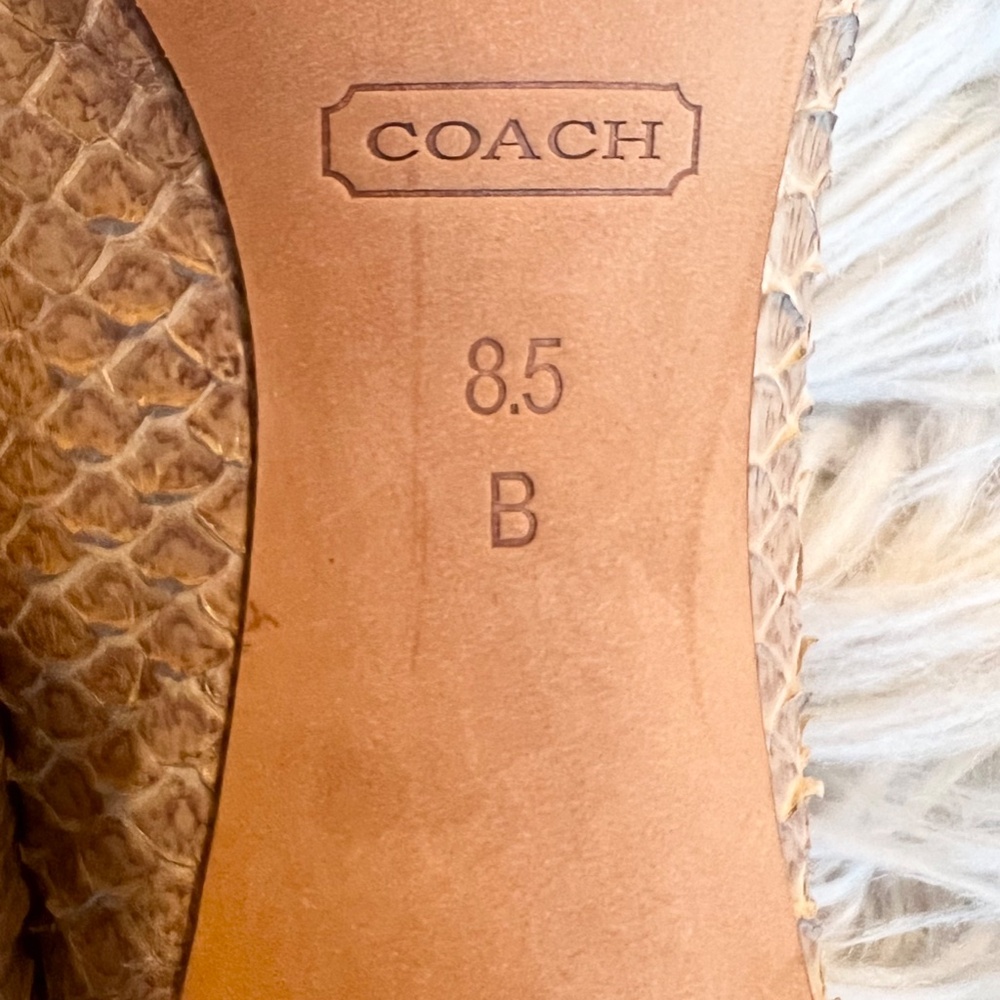 Coach Bekka Snakeskin Leather Pointed Toe Kitten Heels Sz 8.5 - Picture 8 of 9